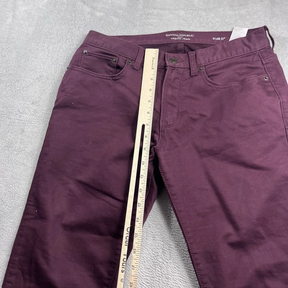 Banana‎ Republic Travel Jean 31x28* Slim Fit Mens Denim Pants Maroon